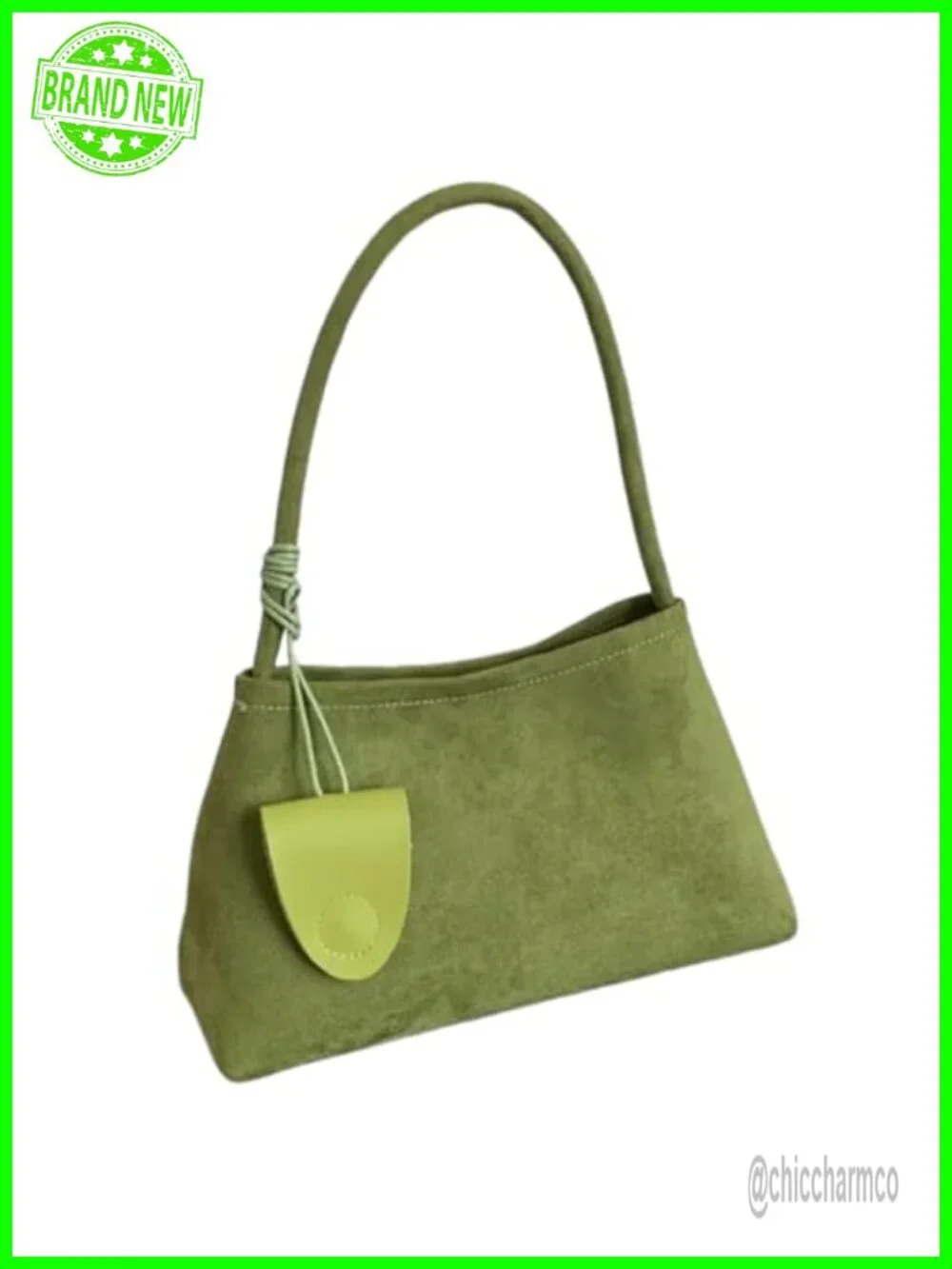Faux Leather Suede Shoulder Bag Tote with Zipper Set